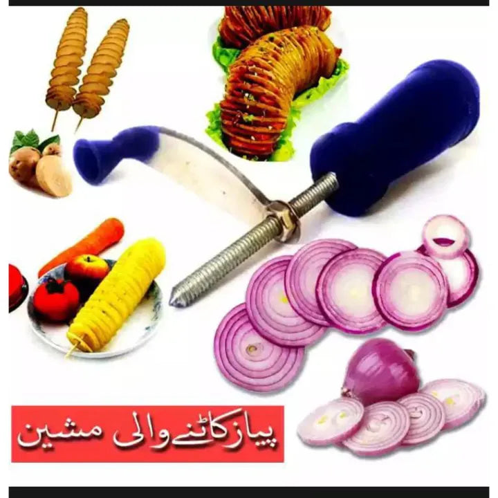 Cutter - Onion Cutter - Old Style Desi Twister Cutting Spiral Slicer Potato Onion Cutter Peeler