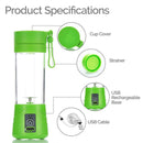 Aiwa USB Rechargeable Juicer Blender 4 Blades Electric Blender Mini Portable Personal Size Juicer Cup USB Rechargeable Mixer 380ml Food Grade Water Bottle Portable Fruit Juicer Machine