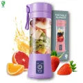 Aiwa USB Rechargeable Juicer Blender 4 Blades Electric Blender Mini Portable Personal Size Juicer Cup USB Rechargeable Mixer 380ml Food Grade Water Bottle Portable Fruit Juicer Machine